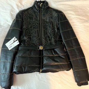 Versace Collection Genuine Leather Jacket, Color black, size 46 Italian size